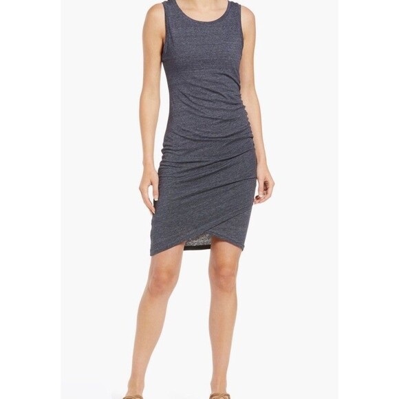 Treasure & Bond Dresses & Skirts - Treasure & Bond Ruched Sleeveless Knit Dress Gray Medium